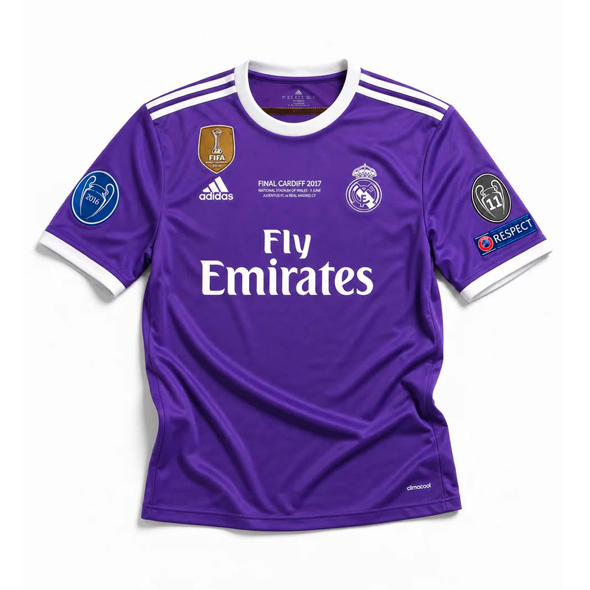 Camiseta Real Madrid 2ª Retro 2016-2017(Incluye 4 parches)